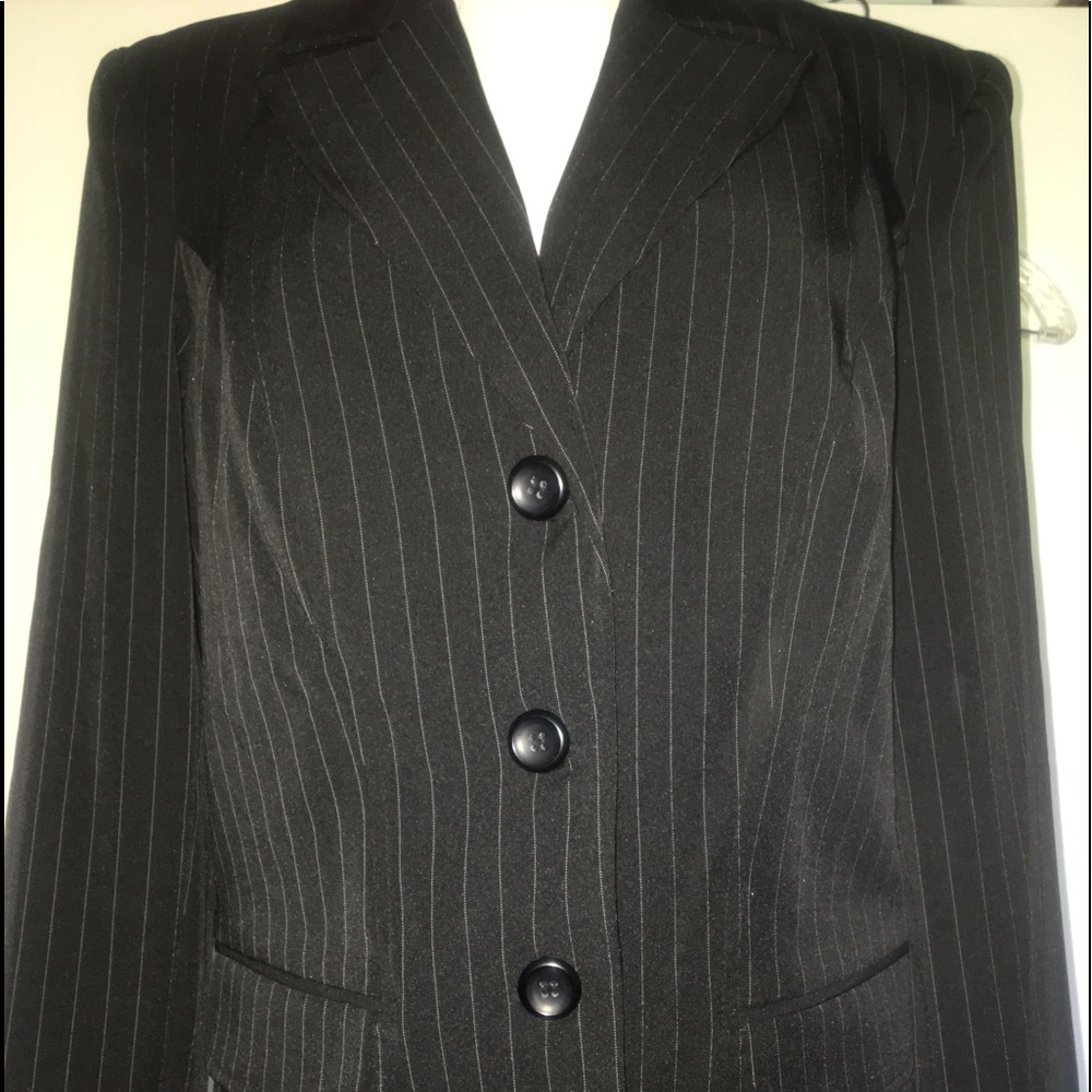 Women’s Black Pinstriped Blazer
